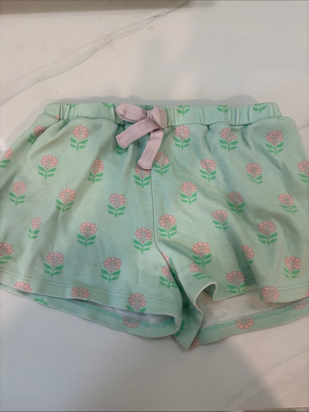 The Beaufort Bonnet Company Mint Green Shorts with Pink Floral Print